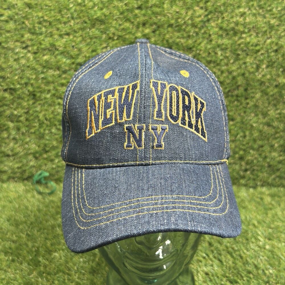 NEW YORK VINTAGE NAVY BLUE EMROIDERED ADJUSTABLE UNISEX OSFM